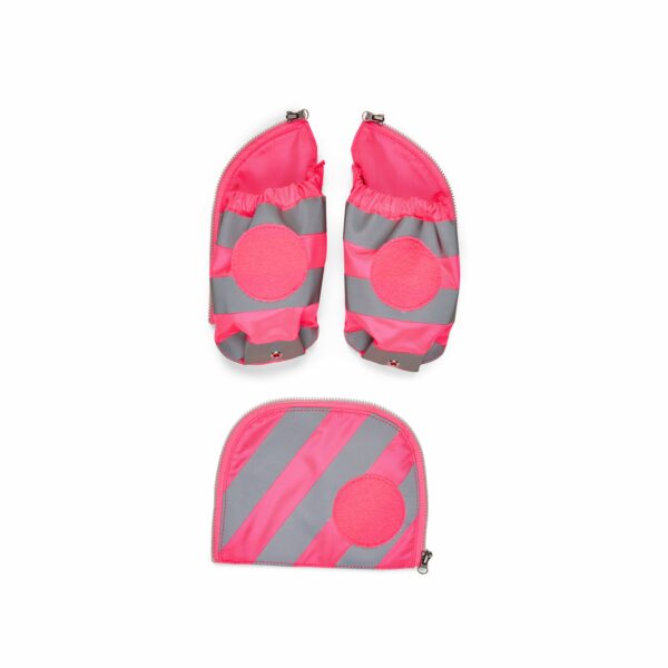 Ergobag Fluo Seitentaschen Zip Set mit Reflektorstreifen Pink